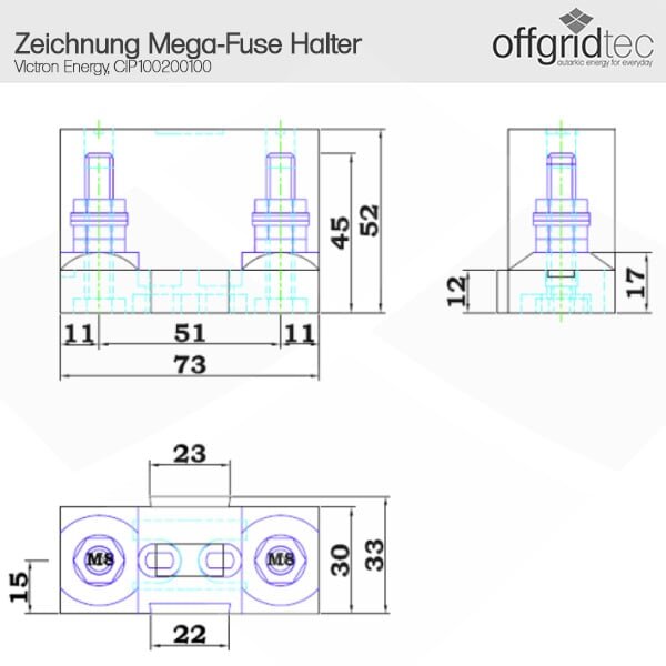 Victron Mega-Sicherung Halter modular